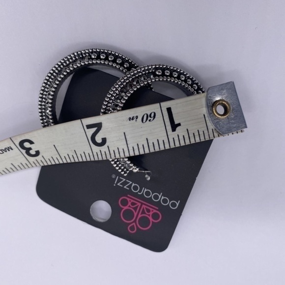 Retro Reverberation Sliver Earrings Hoop 
Item 115 - Picture 2 of 3